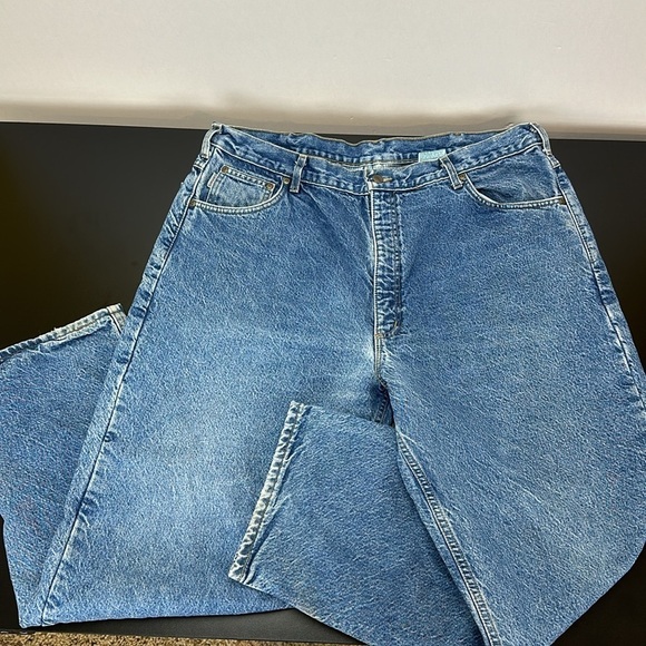 Carhartt Flannel Lined Jeans Size 42X30 Straight Leg Rugged Workwear B21 DST - Picture 2 of 16